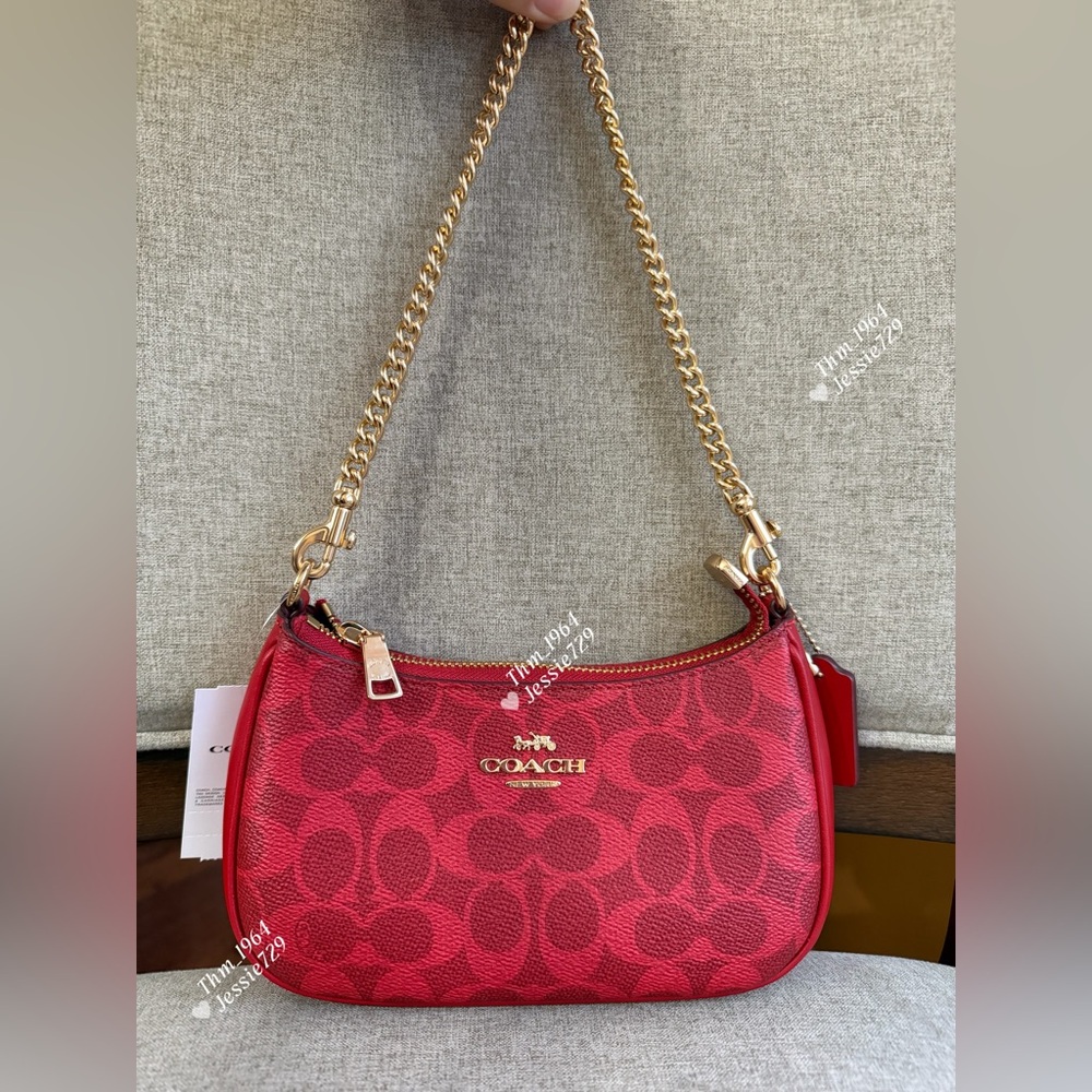 ‼️last one‼️NWT!COACH TERI MINI CROSSBODY BAG IN SIGNATURE CANVAS (COACH CW323)
